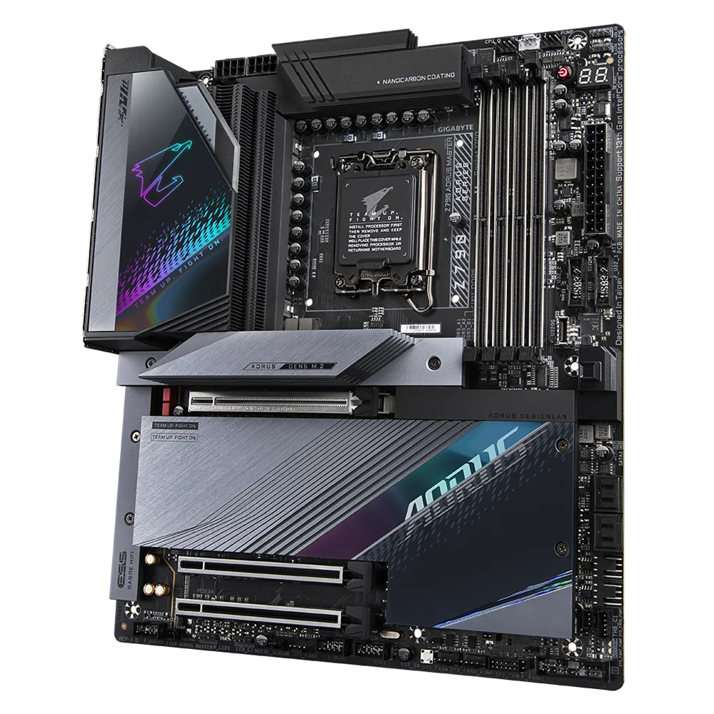 GIGABYTE Z790 AORUS Master (LGA 1700/ Intel Z790/ EATX/ DDR5/ 5* M.2/ PCIe  5.0/ USB 3.2 Gen2X2 Type-C/Intel WiFi 6E/ Marvell AQtion 10GbE LAN/Q-Flash  Plus/EZ-Latch Plus/placa-mãe para jogos)