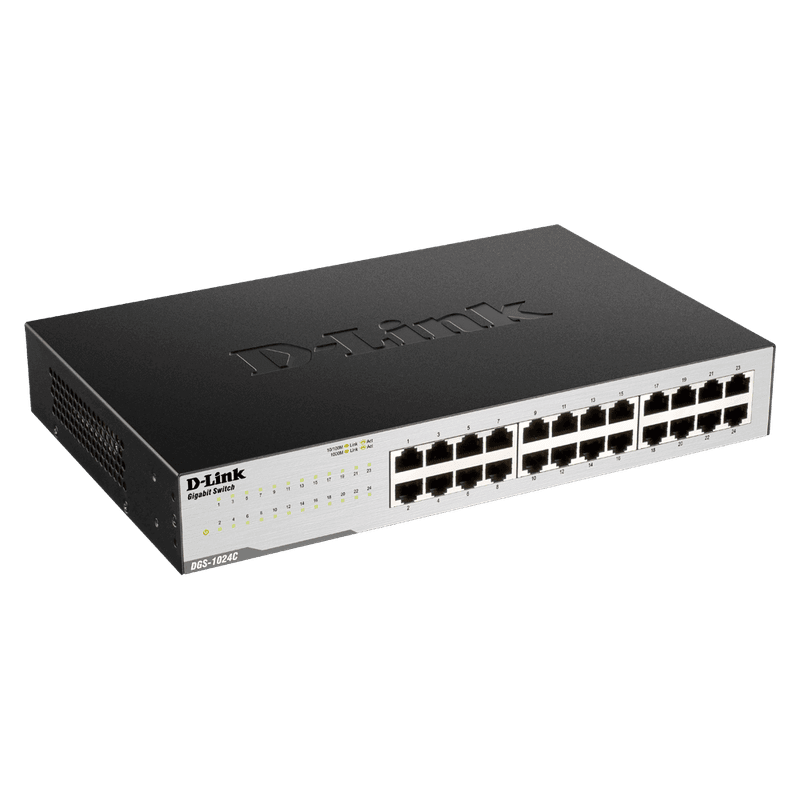 D-Link 24 Port Unmanaged Gigabit Switch - 24X 1GBE Ports (DGS